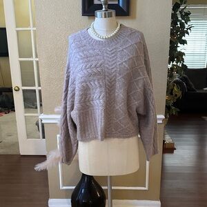 Abercrombie & Fitch Lavender Cable Knit Sweater